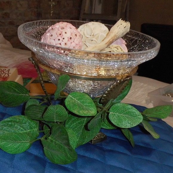 Gold leaf stands with Crackle Glass - Picture 7 of 16